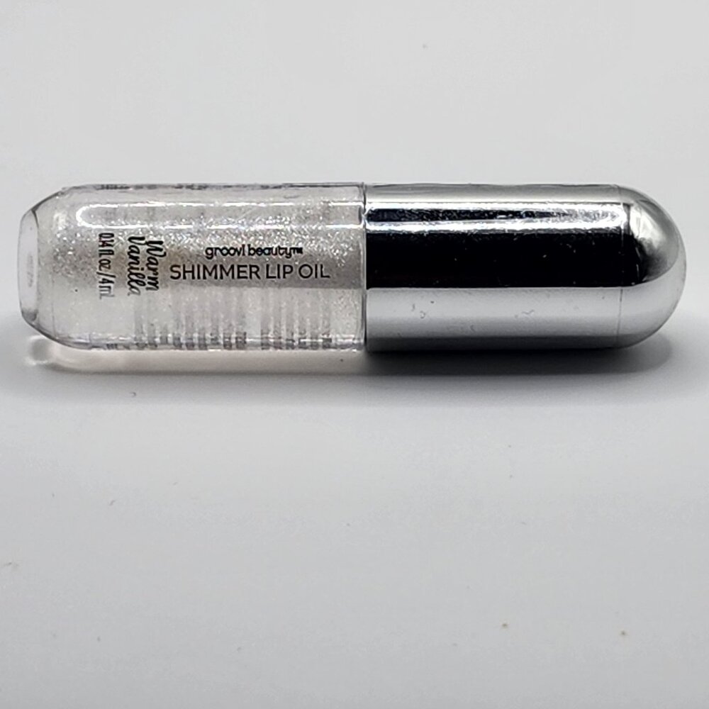 Groovi Beauty Shimmer Lip Oil Warm Vanilla Silver Clear 0.14 Fl Oz New Sealed